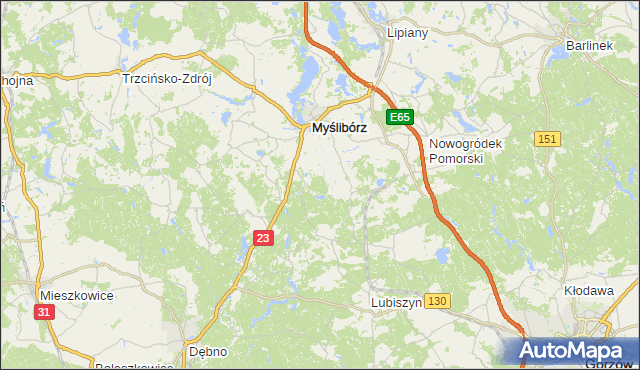 gmina Dębno - powiat myśliborski na mapie Targeo