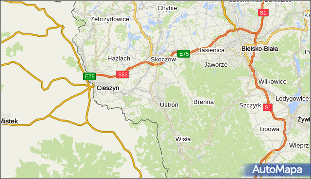 gmina Dębowiec - powiat cieszyński na mapie Targeo