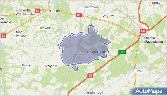 gmina Długosiodło - powiat wyszkowski na mapie Targeo