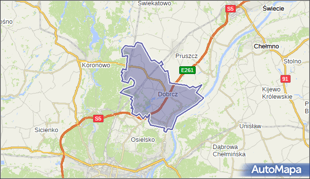 gmina Dobrcz - powiat bydgoski na mapie Targeo
