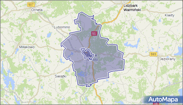 gmina Dobre Miasto - powiat olsztyński na mapie Targeo