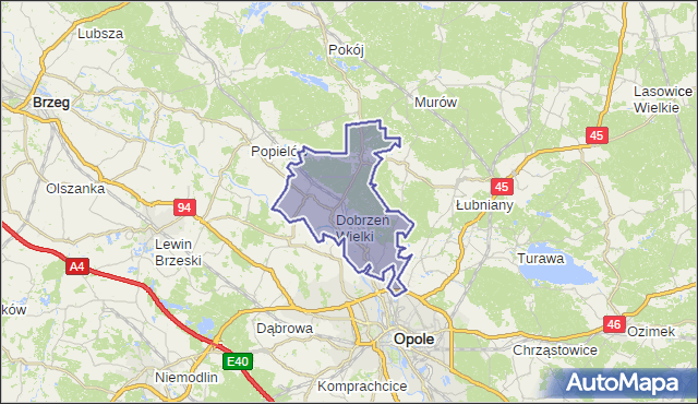 gmina Dobrzeń Wielki - powiat opolski na mapie Targeo