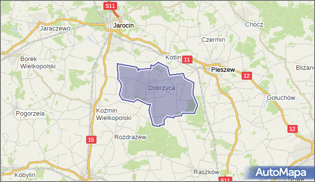 gmina Dobrzyca - powiat pleszewski na mapie Targeo