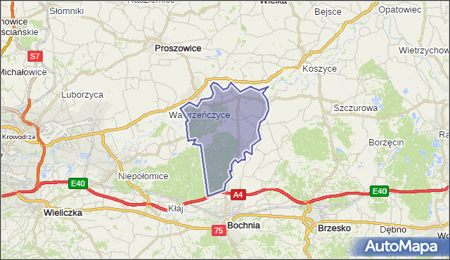 gmina Drwinia - powiat bocheński na mapie Targeo