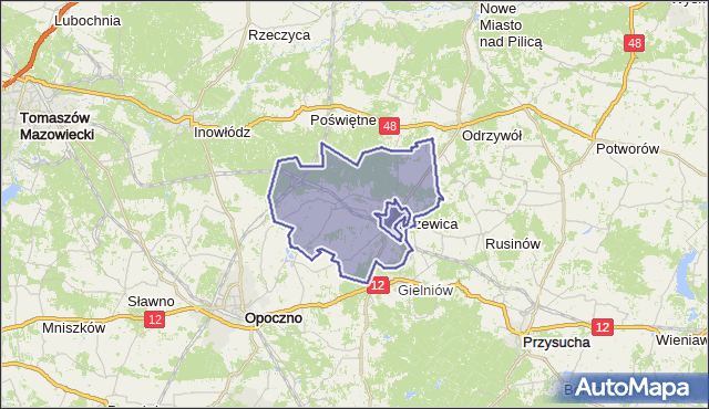 gmina Drzewica - powiat opoczyński na mapie Targeo
