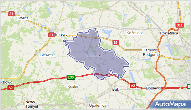 gmina Duszniki - powiat szamotulski na mapie Targeo