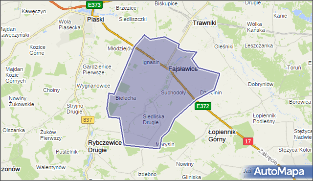 gmina Fajsławice - powiat krasnostawski na mapie Targeo