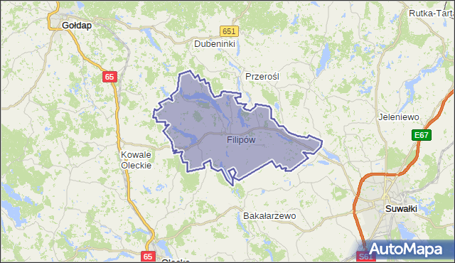 gmina Filipów - powiat suwalski na mapie Targeo