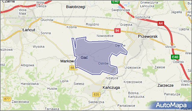 gmina Gać - powiat przeworski na mapie Targeo