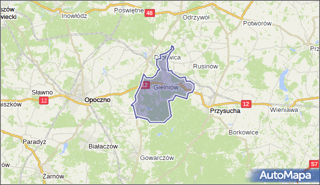 gmina Gielniów - powiat przysuski na mapie Targeo