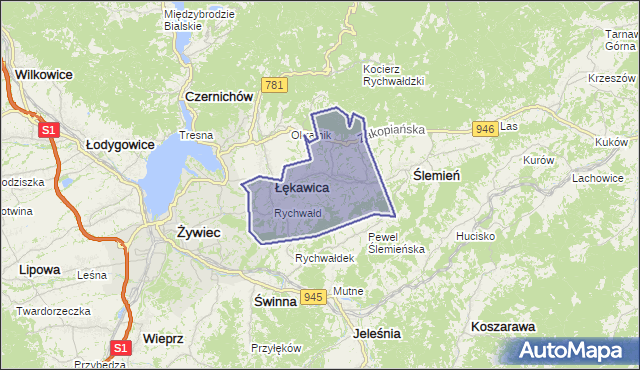 gmina Gilowice - powiat żywiecki na mapie Targeo
