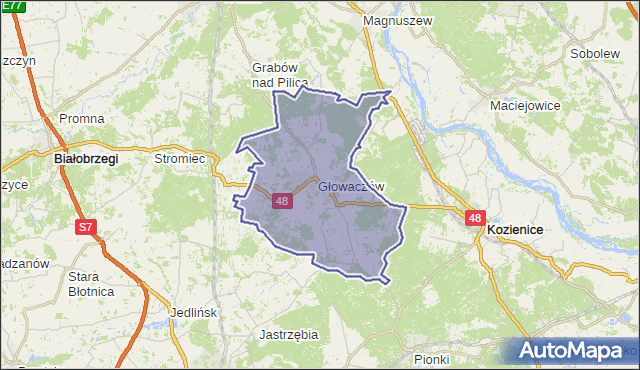 gmina Głowaczów - powiat kozienicki na mapie Targeo