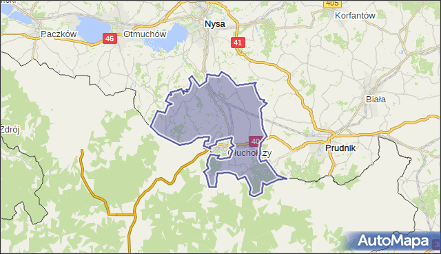gmina Głuchołazy - powiat nyski na mapie Targeo