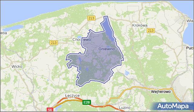 gmina Gniewino - powiat wejherowski na mapie Targeo