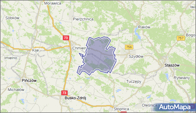gmina Gnojno - powiat buski na mapie Targeo
