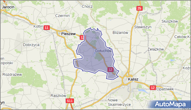 gmina Gołuchów - powiat pleszewski na mapie Targeo