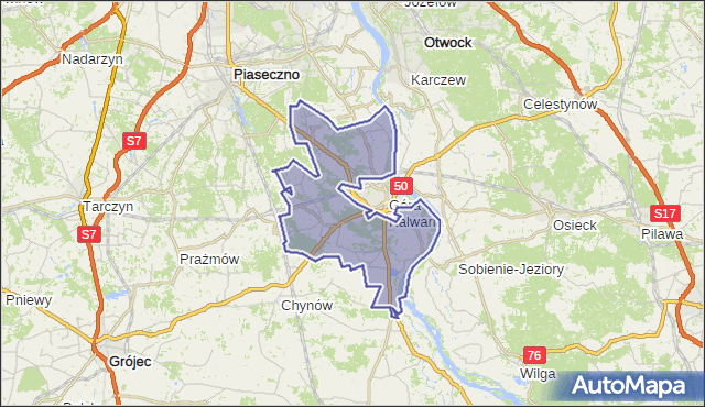 gmina Góra Kalwaria - powiat piaseczyński na mapie Targeo