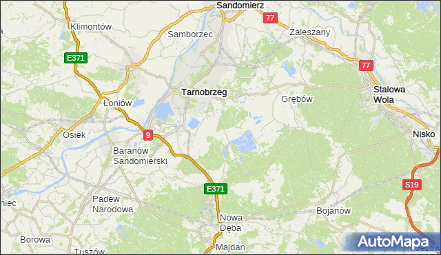 gmina Gorzyce - powiat tarnobrzeski na mapie Targeo