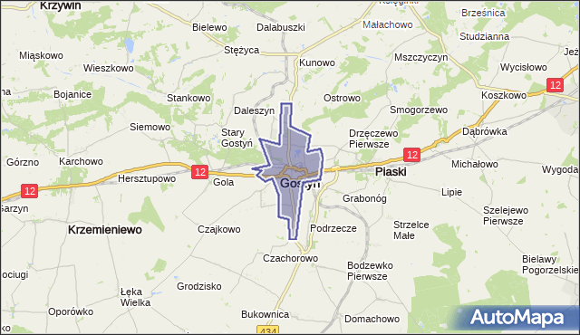 gmina Gostyń - powiat gostyński na mapie Targeo