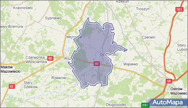 gmina Goworowo - powiat ostrołęcki na mapie Targeo