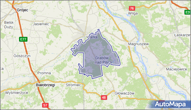 gmina Grabów nad Pilicą - powiat kozienicki na mapie Targeo