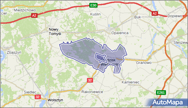 gmina Grodzisk Wielkopolski - powiat grodziski na mapie Targeo
