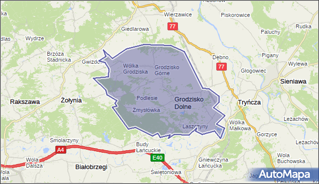 gmina Grodzisko Dolne - powiat leżajski na mapie Targeo