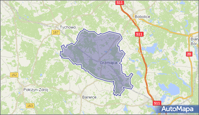 gmina Grzmiąca - powiat szczecinecki na mapie Targeo