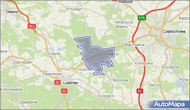 gmina Herby - powiat lubliniecki na mapie Targeo