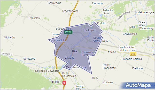 gmina Iłża - powiat radomski na mapie Targeo