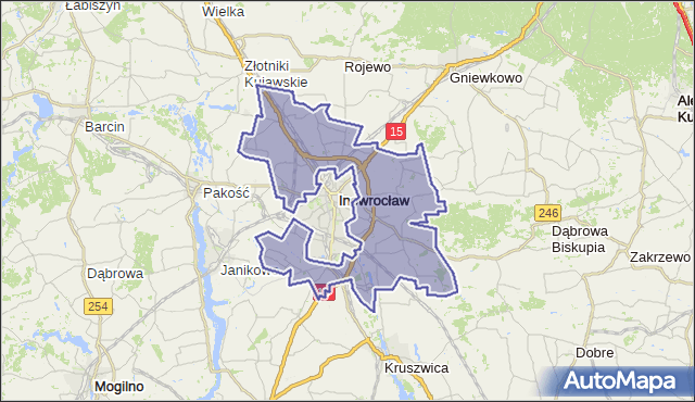 gmina Inowrocław - powiat inowrocławski na mapie Targeo