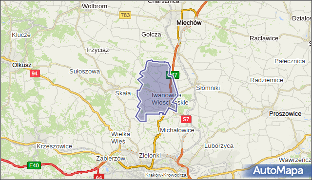 gmina Iwanowice - powiat krakowski na mapie Targeo