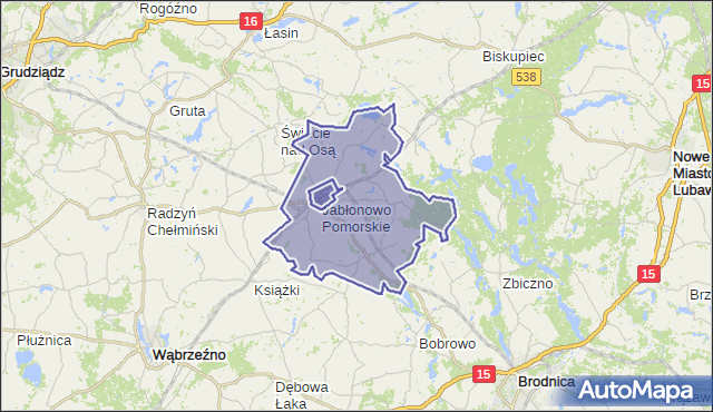gmina Jabłonowo Pomorskie - powiat brodnicki na mapie Targeo
