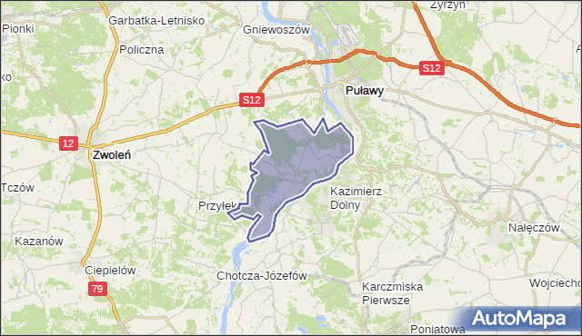 gmina Janowiec - powiat puławski na mapie Targeo