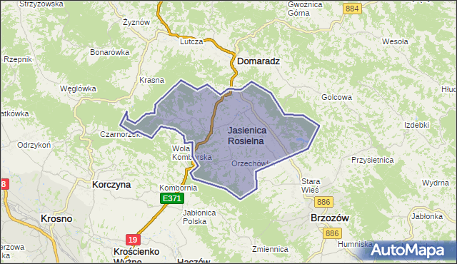 gmina Jasienica Rosielna - powiat brzozowski na mapie Targeo