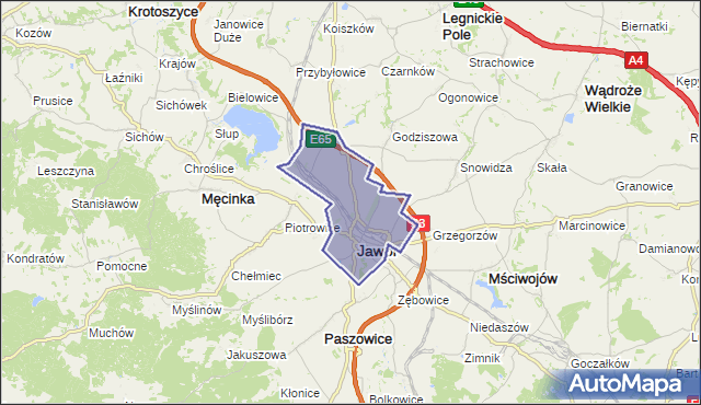 gmina Jawor - powiat jaworski na mapie Targeo