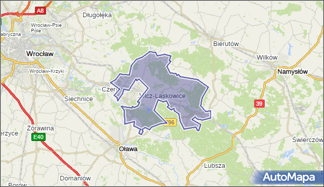 gmina Jelcz-Laskowice - powiat oławski na mapie Targeo