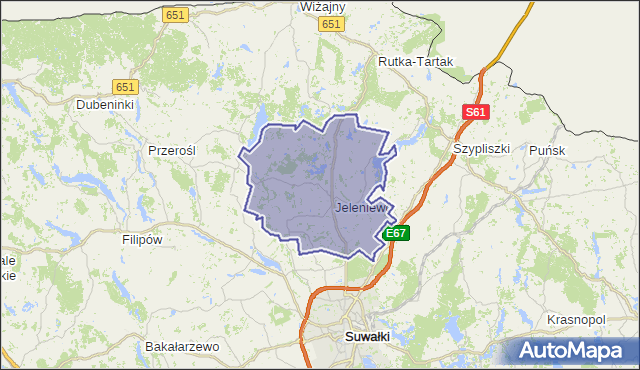 gmina Jeleniewo - powiat suwalski na mapie Targeo