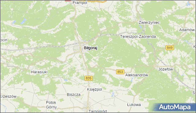 gmina Józefów - powiat biłgorajski na mapie Targeo