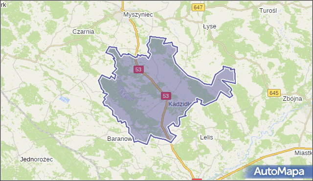 gmina Kadzidło - powiat ostrołęcki na mapie Targeo