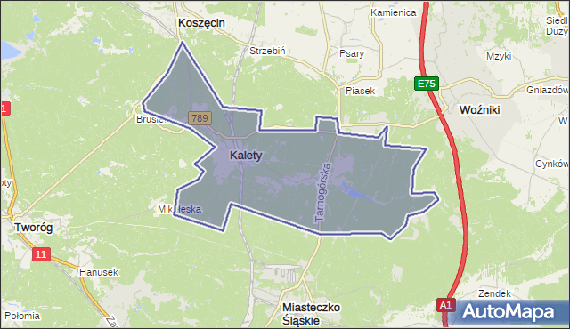 gmina Kalety - powiat tarnogórski na mapie Targeo