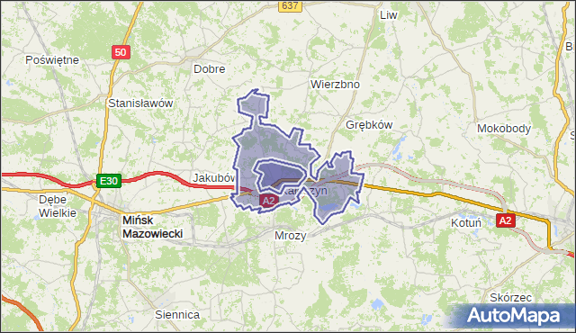 gmina Kałuszyn - powiat miński na mapie Targeo