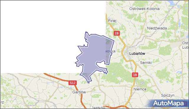 gmina Kamionka - powiat lubartowski na mapie Targeo