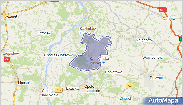 gmina Karczmiska - powiat opolski na mapie Targeo