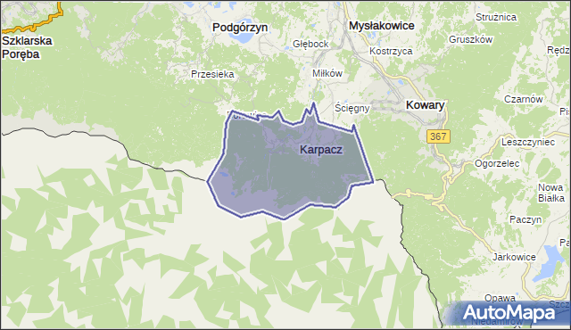 gmina Karpacz - powiat jeleniogórski na mapie Targeo