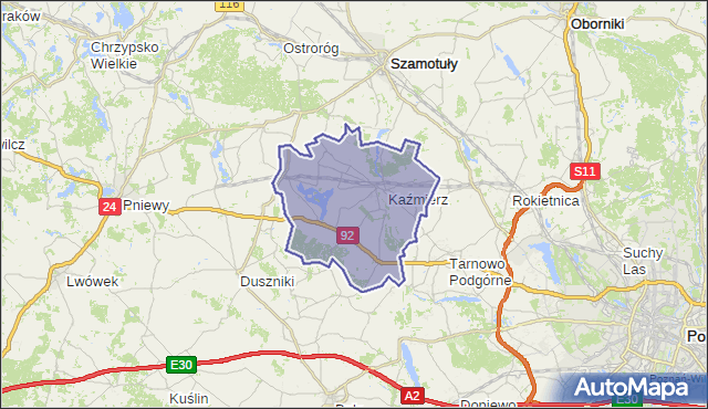 gmina Kaźmierz - powiat szamotulski na mapie Targeo