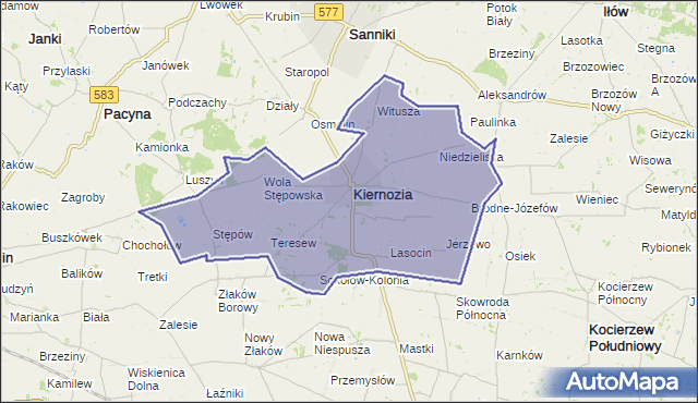 gmina Kiernozia - powiat łowicki na mapie Targeo