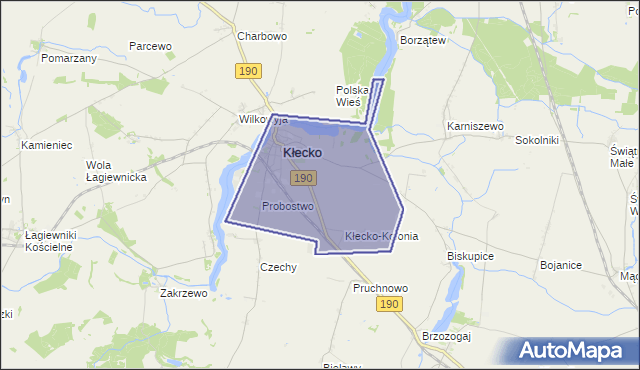 gmina Kłecko - powiat gnieźnieński na mapie Targeo