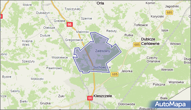 gmina Kleszczele - powiat hajnowski na mapie Targeo