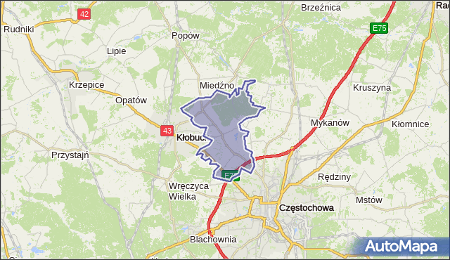 gmina Kłobuck - powiat kłobucki na mapie Targeo
